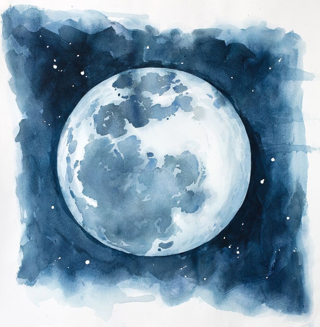 Watercolor Blue Moon Poster Print by Atelier B Art Studio - Item # VARPDXBEGEAR09